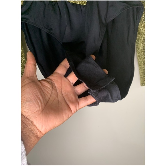 SHEIN Surplice Neck Glitter Spliced Bodysuit - Picture 4 of 5